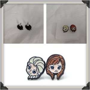 New Handmade Frozen Anna and Elsa Stud earrings
